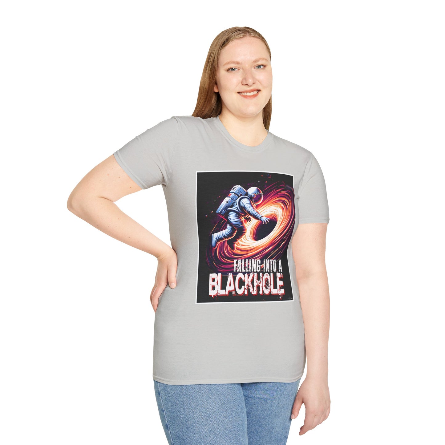 Falling Into a Blackhole Unisex Softstyle, T-Shirt, Space Lover Gift, Sci-Fi Tee, Astronomy Shirt, Creative Graphic T-Shirt, Gift Astronaut