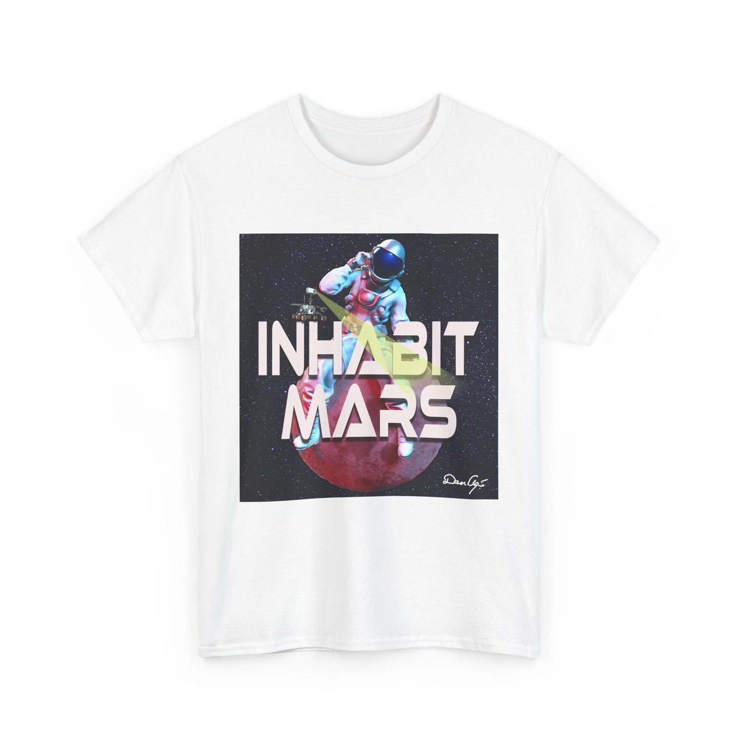 Inhabit Mars, Unisex Heavy Cotton Tee, Space, SpaceX, Universe, UFO, multiverse, graphic design, png, graphic design, t-shirts, tee