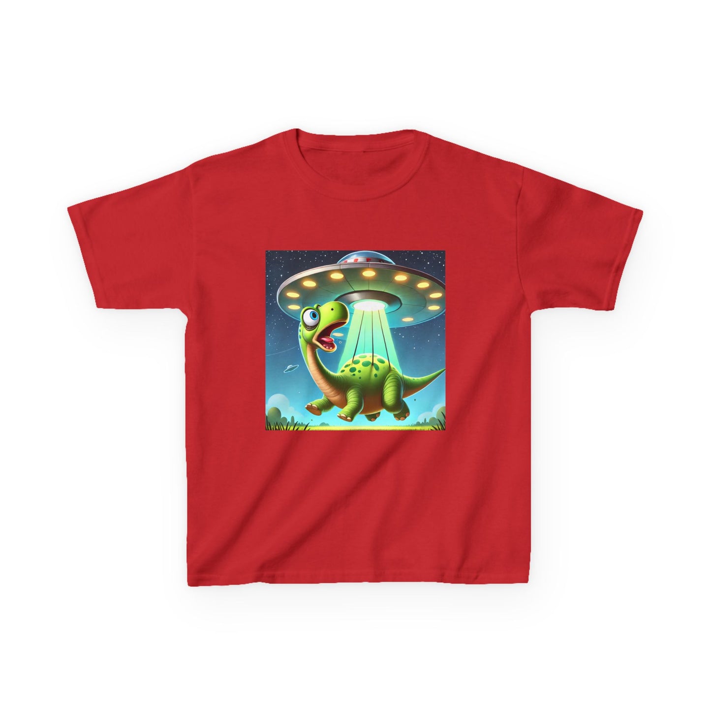 Dinosaur UFO Kids Tee, Fun Graphic Shirt for Boys and Girls, Perfect for Birthdays, Parties, Casual Wear, Gifts, tshirt, t-shirt