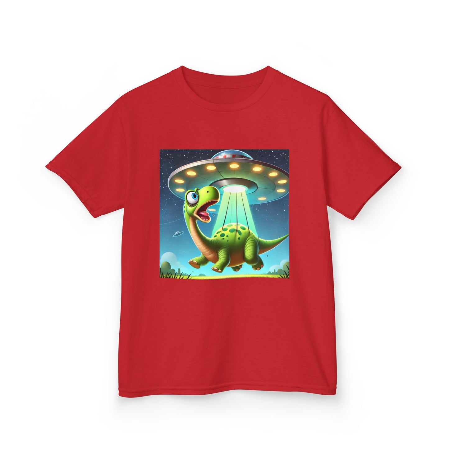 Dinosaur UFO Kids Tee, Fun Graphic Shirt for Boys and Girls, Perfect for Birthdays, Parties, Casual Wear, Gifts, tshirt, t-shirt