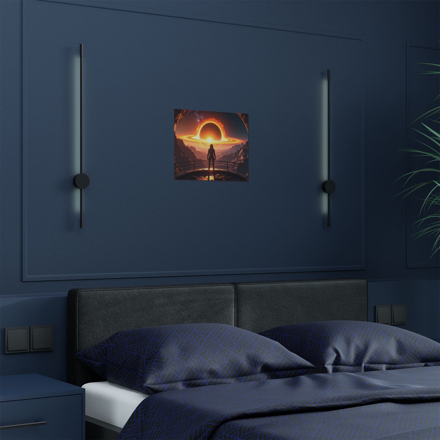 Astronaut watching Blackhole, Space-Themed Satin Posters, Cosmic Decor for Astronaut Enthusiasts, Unique Wall Art, Gift for Science Lovers, Home Office Decoration, t-shirts, tshirts, tees