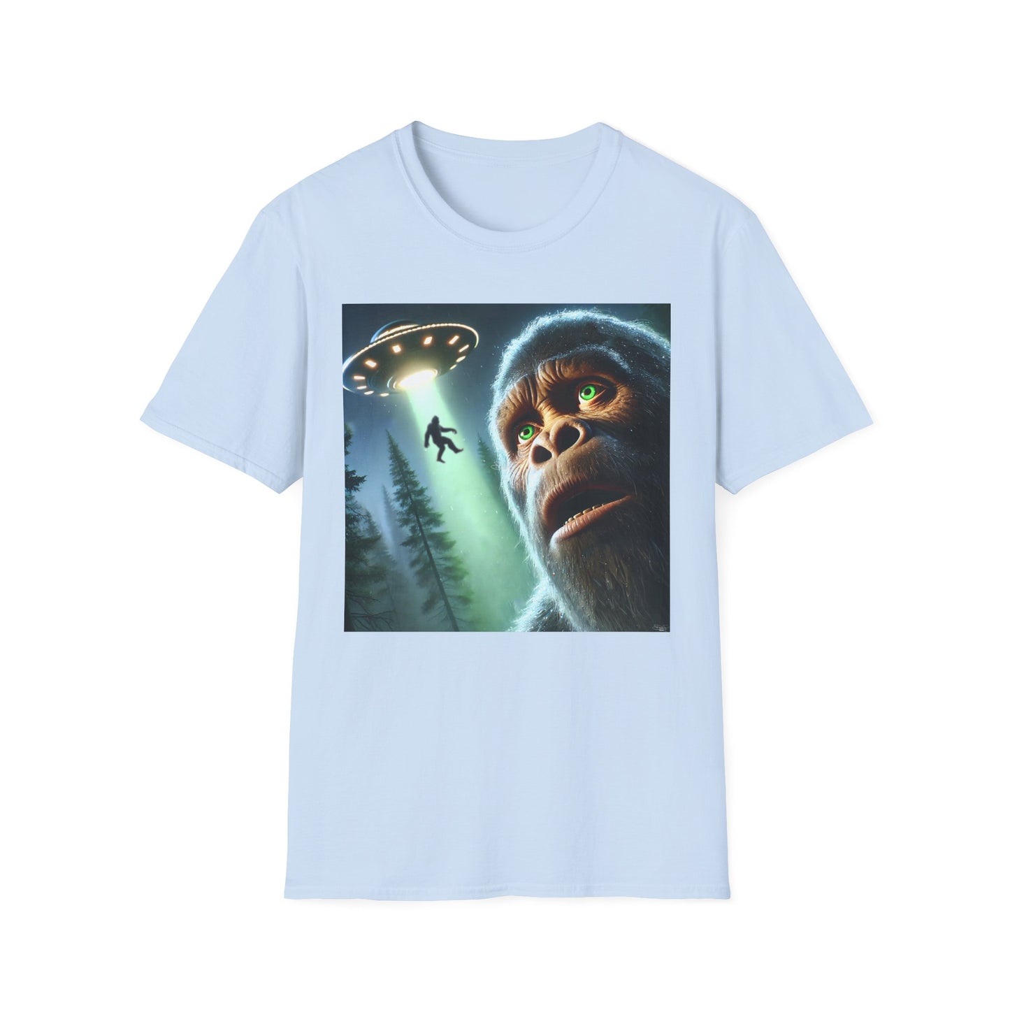Bigfoot UFO Unisex T-Shirt, Funny Graphic Tee, Gift for Alien Lovers, Unique Summer Shirt, Casual Everyday Wear, t-shirt, tshirts, party