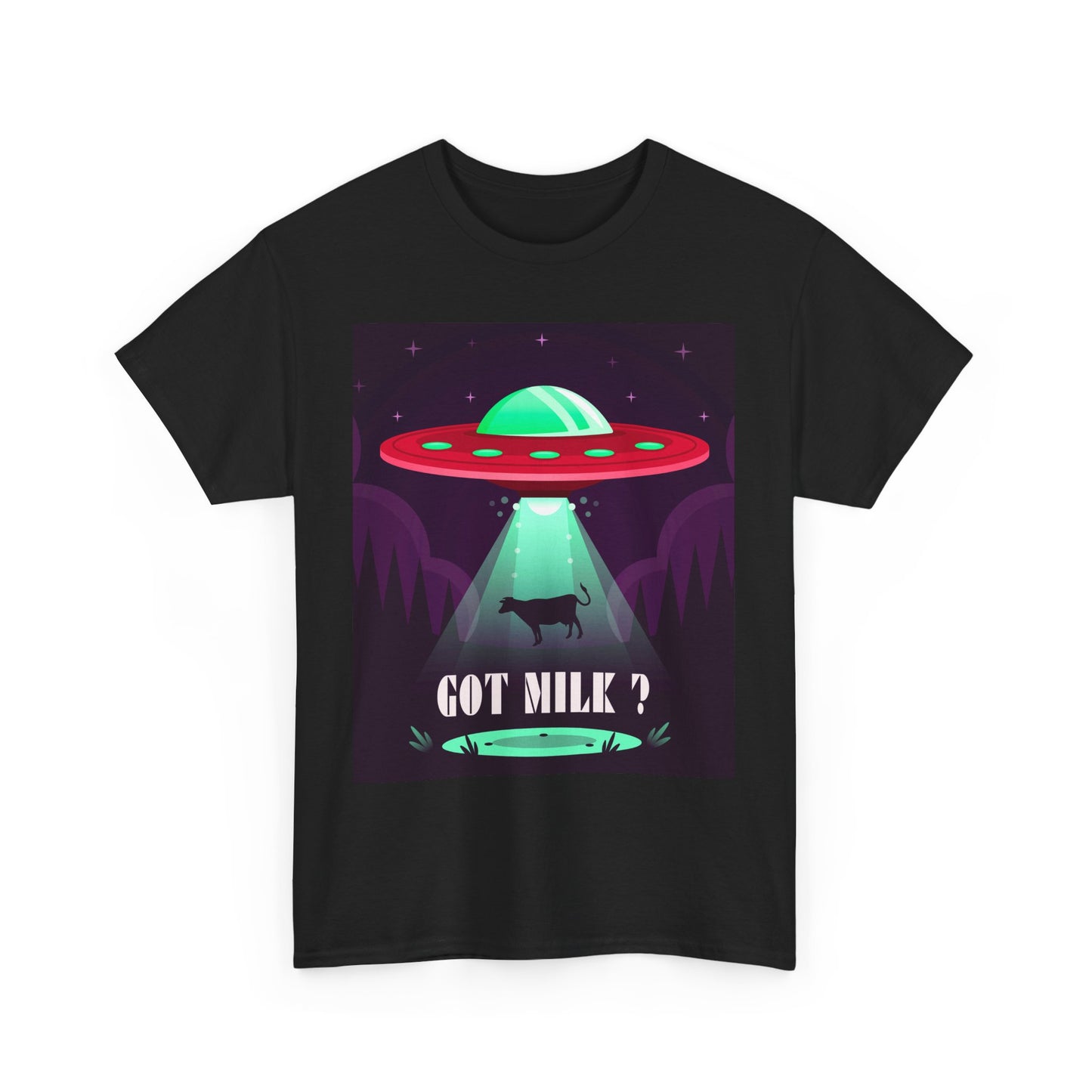 Got Milk? Unisex Heavy Cotton Tee, UFO abduction, comedy, funny, t-shirt, t-shirt, graphic design, tee, png