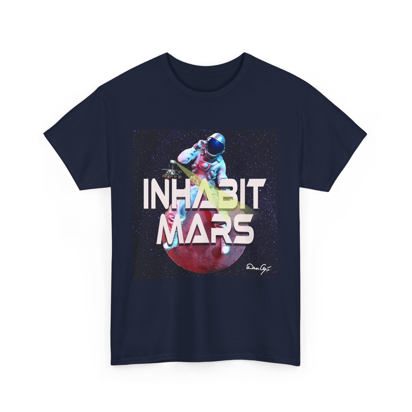 Inhabit Mars, Unisex Heavy Cotton Tee, Space, SpaceX, Universe, UFO, multiverse, graphic design, png, graphic design, t-shirts, tee