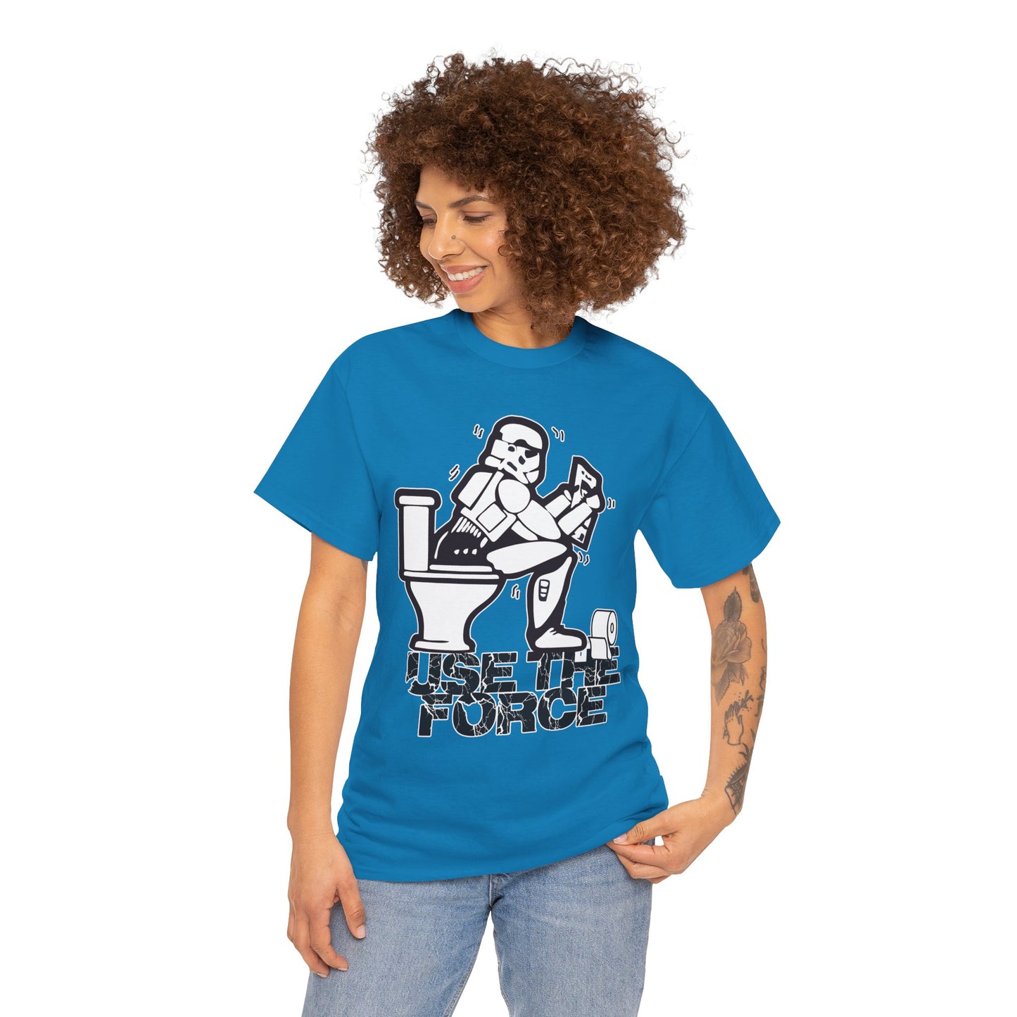 Use The Force, Unisex Heavy Cotton Tee, Star Wars, funny, restroom jokes, graphic design, png