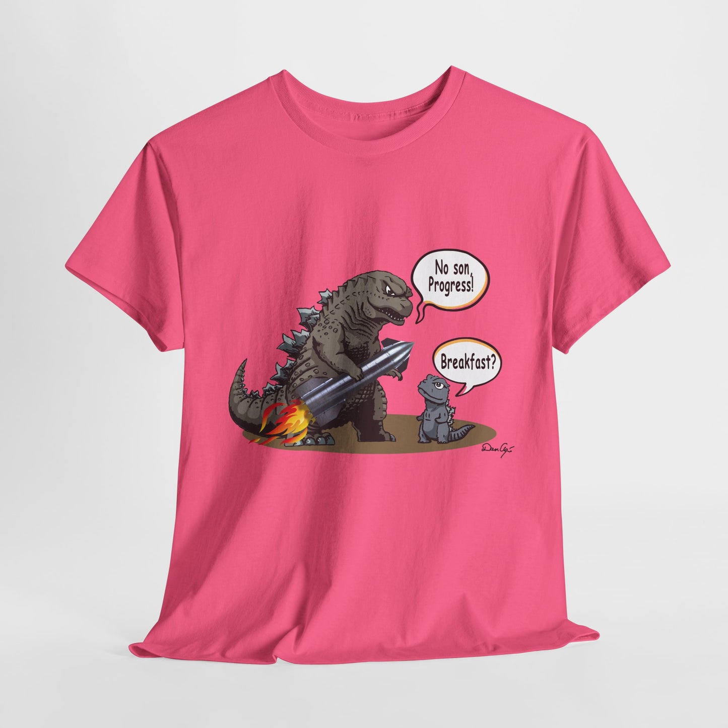 Godzilla, Son and SpaceX, Unisex Heavy Cotton Tee, print design, t-shirt, t-shirts, t-shirts, png, funny, cartoons, tee