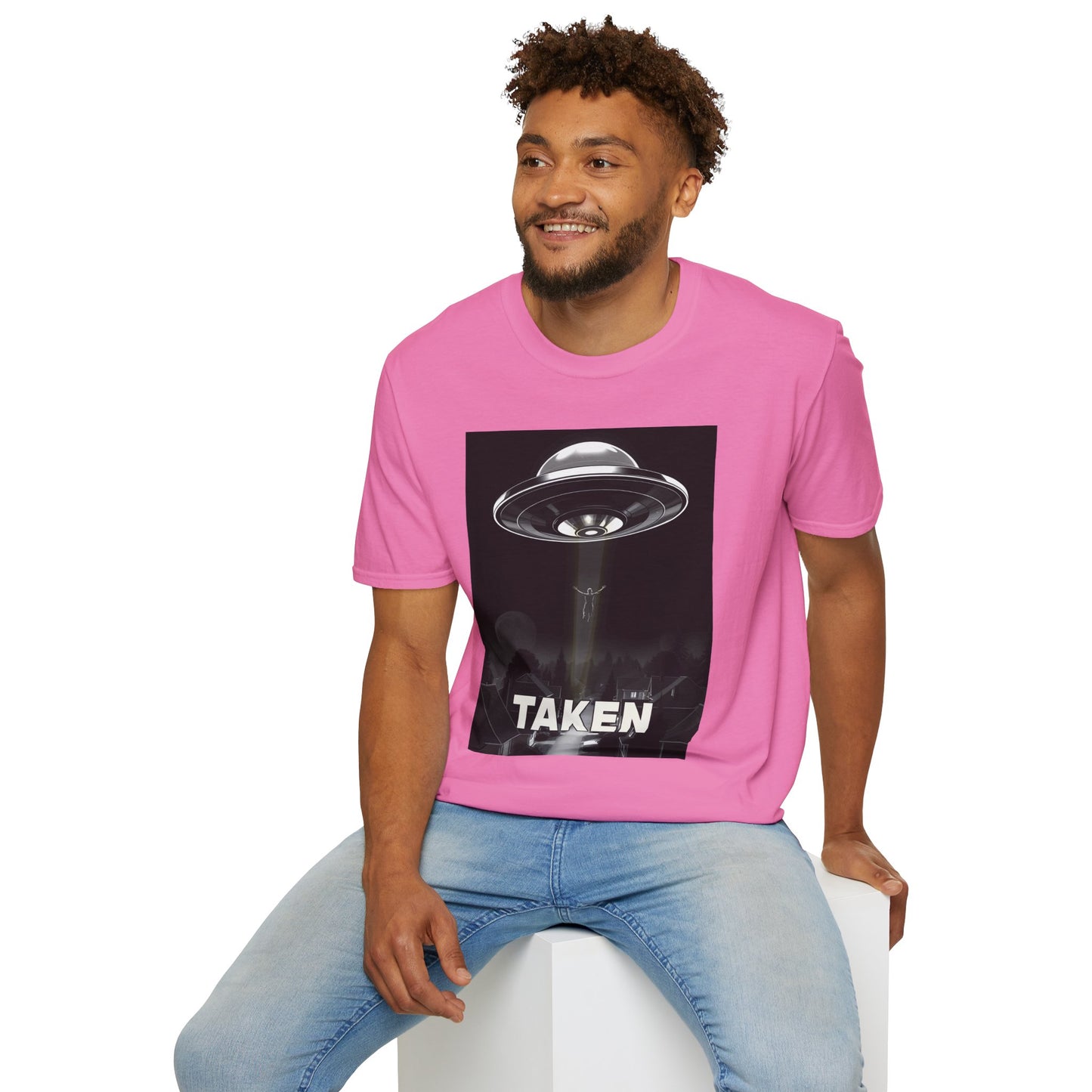 Taken 3, Alien Theme Unisex Softstyle T-Shirt, Fun Graphic Tee for UFO Lovers, Great for Casual Wear, Gifts for Sci-Fi Fans, Cool Shirt