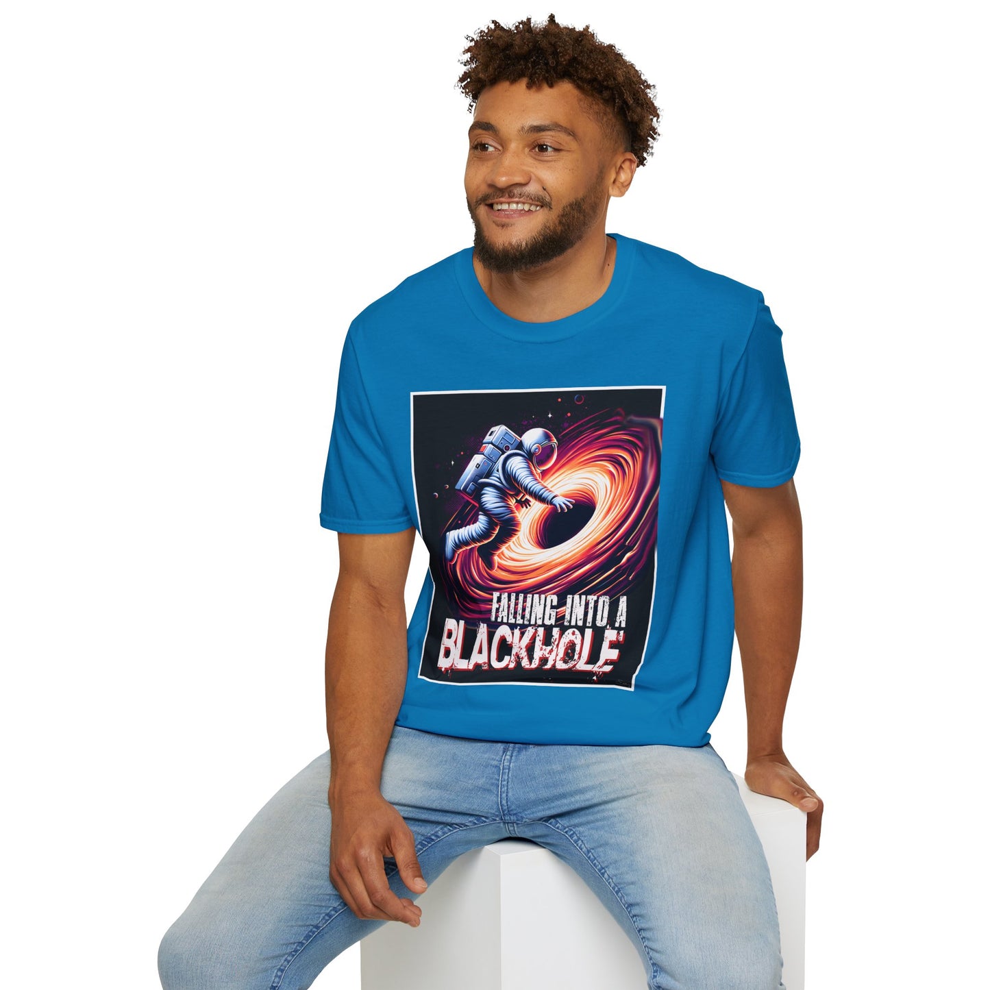 Falling Into a Blackhole Unisex Softstyle, T-Shirt, Space Lover Gift, Sci-Fi Tee, Astronomy Shirt, Creative Graphic T-Shirt, Gift Astronaut