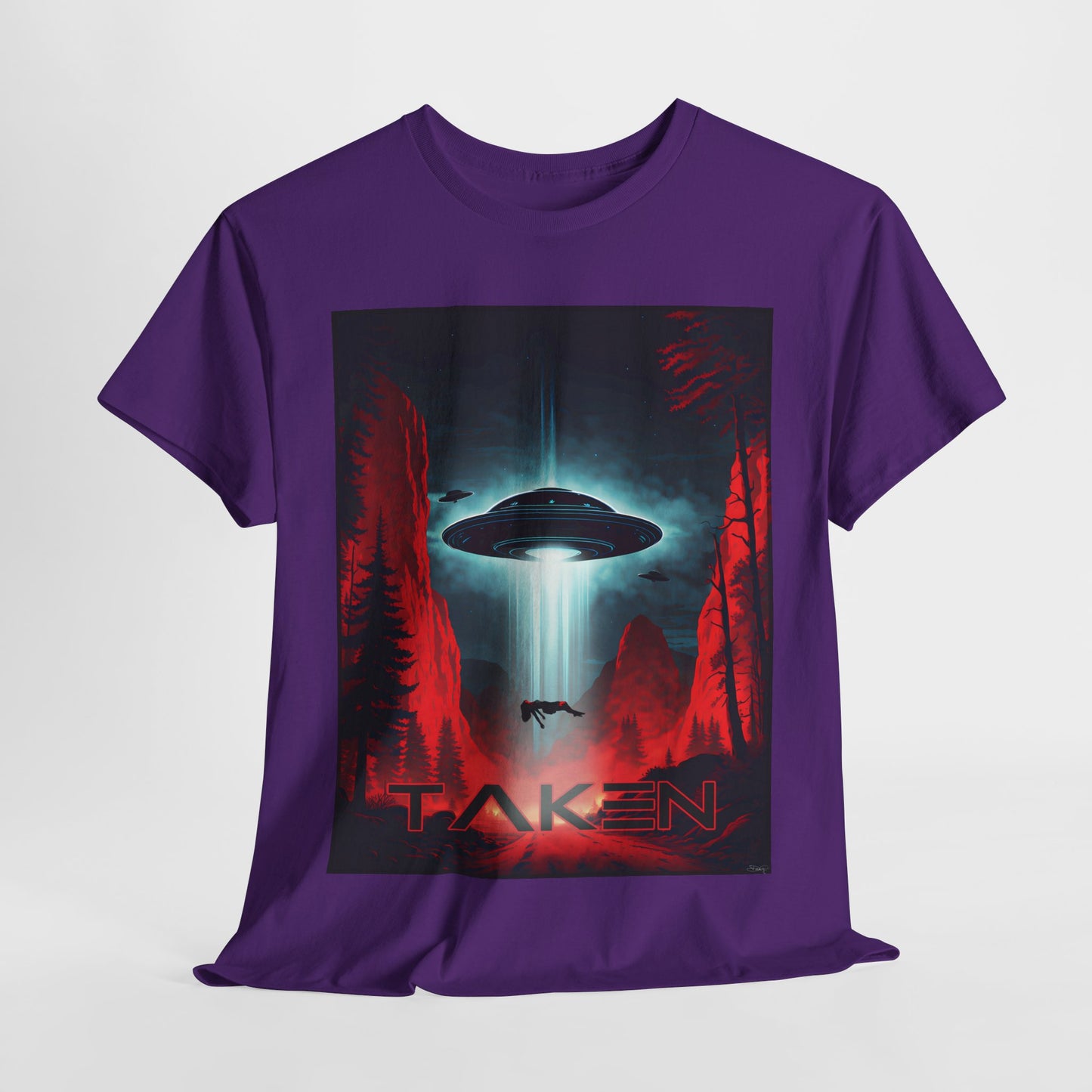 Taken, Unisex Heavy Cotton Tee, UFO inspired t-shirt, graphic design, art, png, t-shirts, tshirts, tee