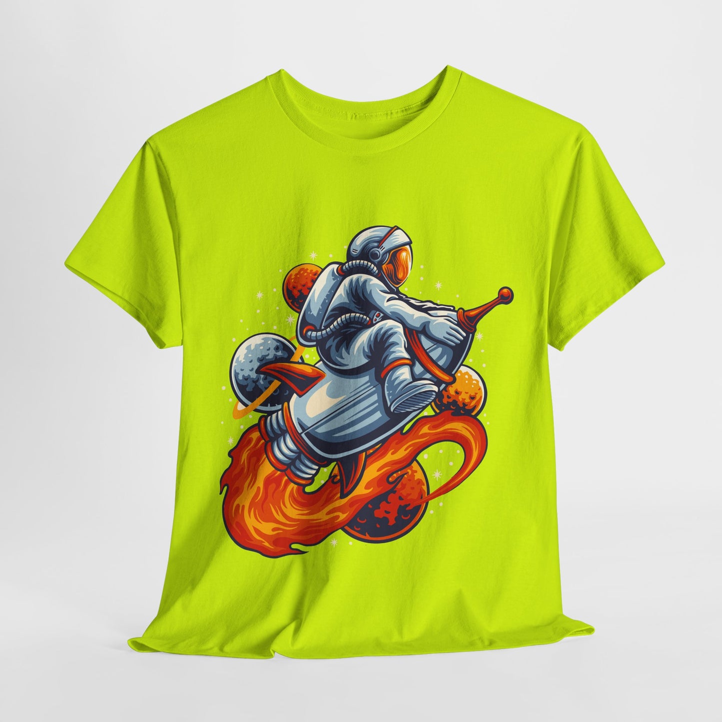 Retro Space Explorer Unisex Heavy Cotton Tee, graphic designed, tees, t-shirt, t-shirts, png