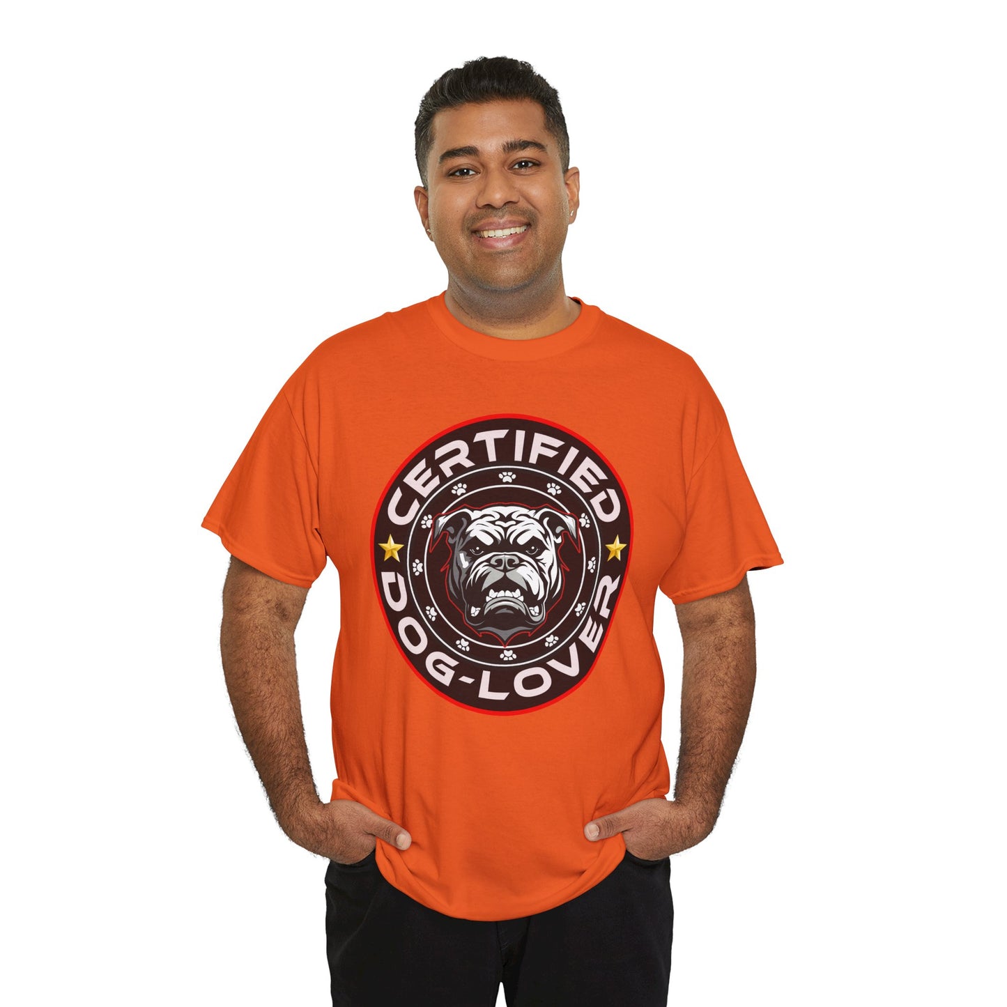 Certified Dog Lover Unisex Tee - Bulldog Print Design, GraphicTees, t-shirt, tshirt, png