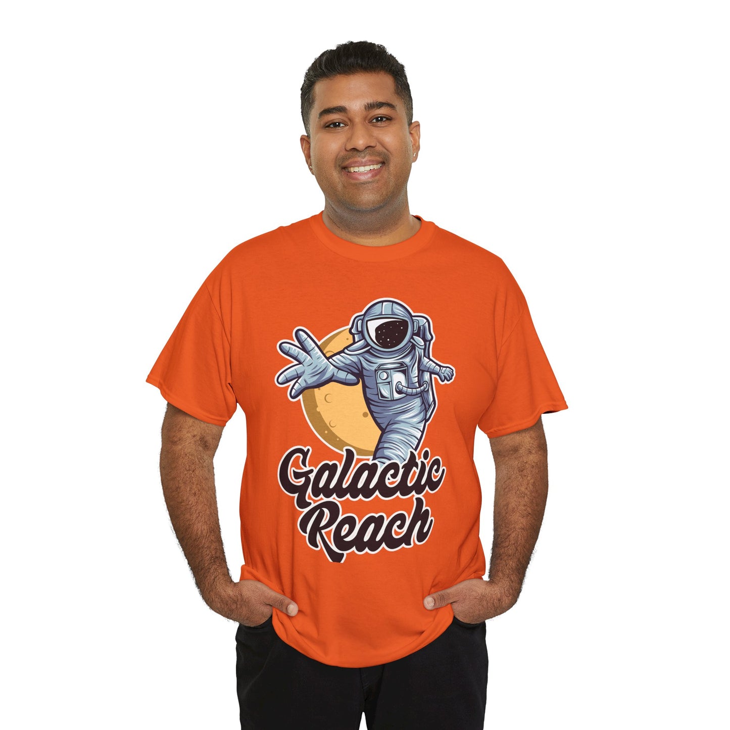 Galactic Reach, Astronaut, Unisex Heavy Cotton Tee, Express Delivery available, graphic design, png