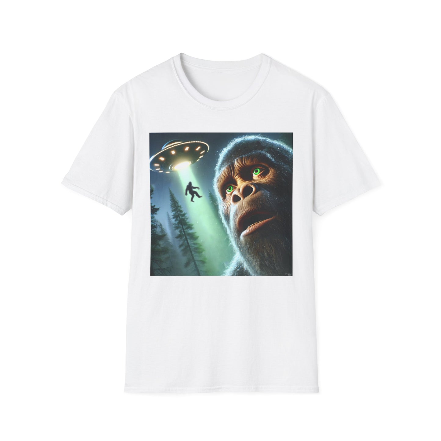 Bigfoot UFO Unisex T-Shirt, Funny Graphic Tee, Gift for Alien Lovers, Unique Summer Shirt, Casual Everyday Wear, t-shirt, tshirts, party