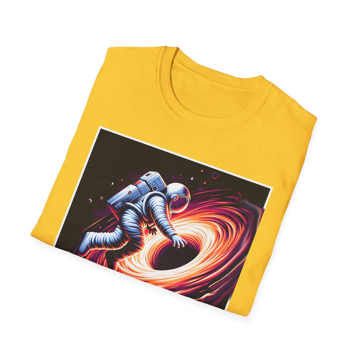 Falling Into a Blackhole Unisex Softstyle, T-Shirt, Space Lover Gift, Sci-Fi Tee, Astronomy Shirt, Creative Graphic T-Shirt, Gift Astronaut