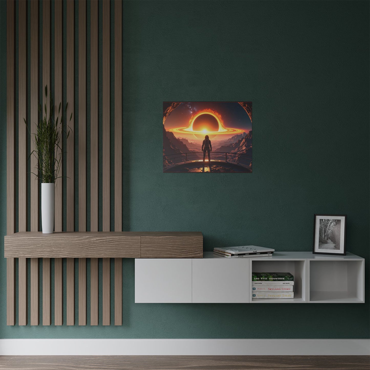 Astronaut watching Blackhole, Space-Themed Satin Posters, Cosmic Decor for Astronaut Enthusiasts, Unique Wall Art, Gift for Science Lovers, Home Office Decoration, t-shirts, tshirts, tees
