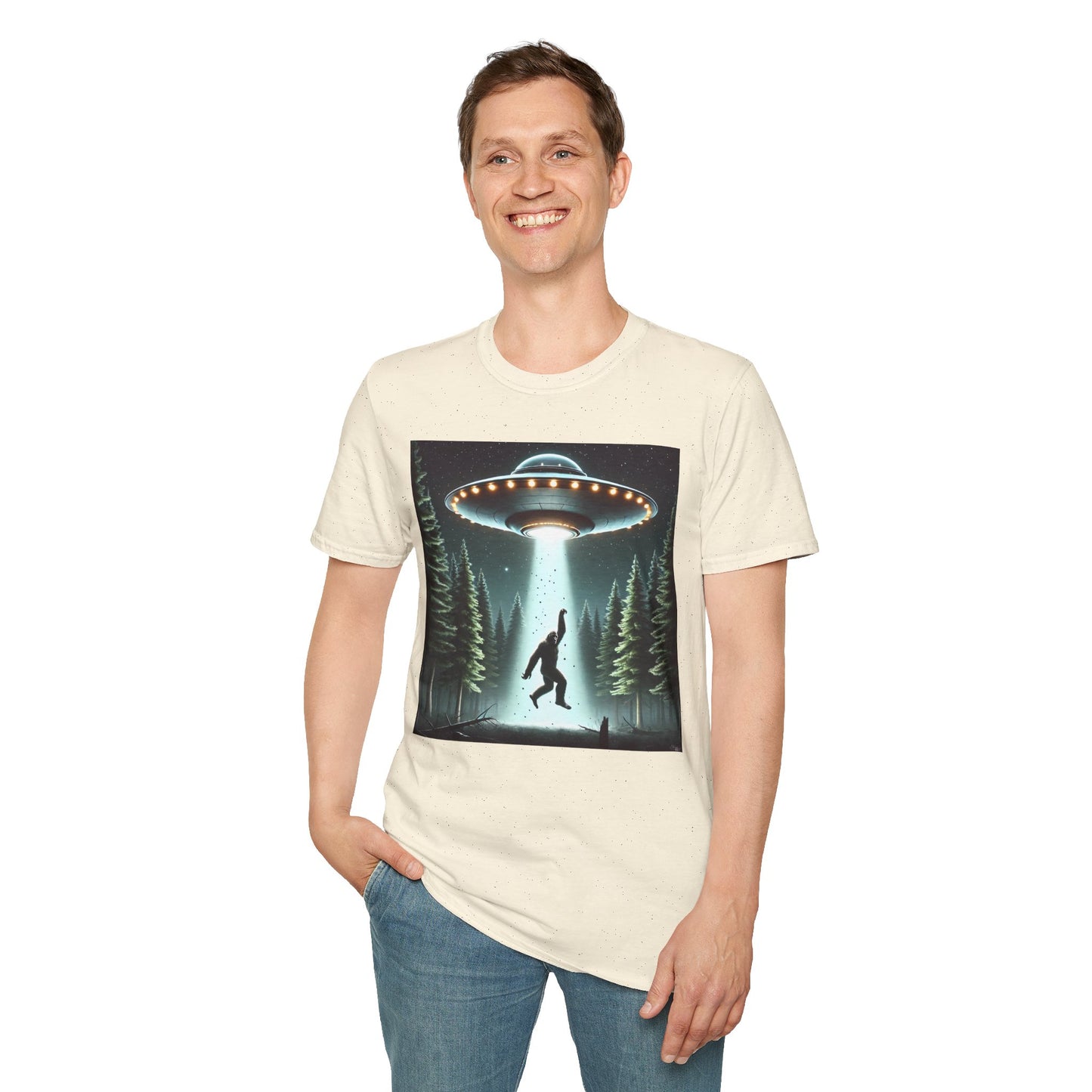 Funny UFO Abduction Unisex T-Shirt, Alien Theme Tee, Gift for Sci-Fi Lovers, Cool Graphic Shirt, Quirky Apparel, Unique Vintage Style