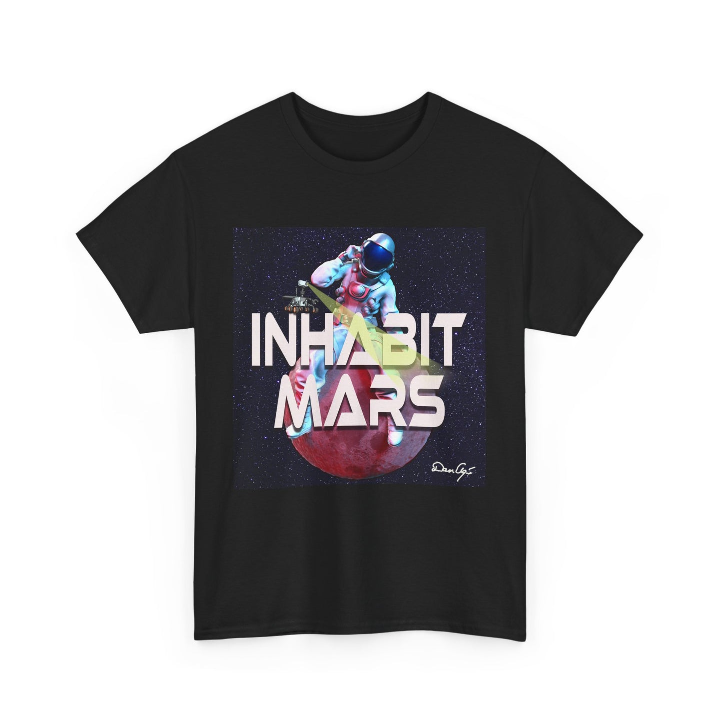 Inhabit Mars, Unisex Heavy Cotton Tee, Space, SpaceX, Universe, UFO, multiverse, graphic design, png, graphic design, t-shirts, tee