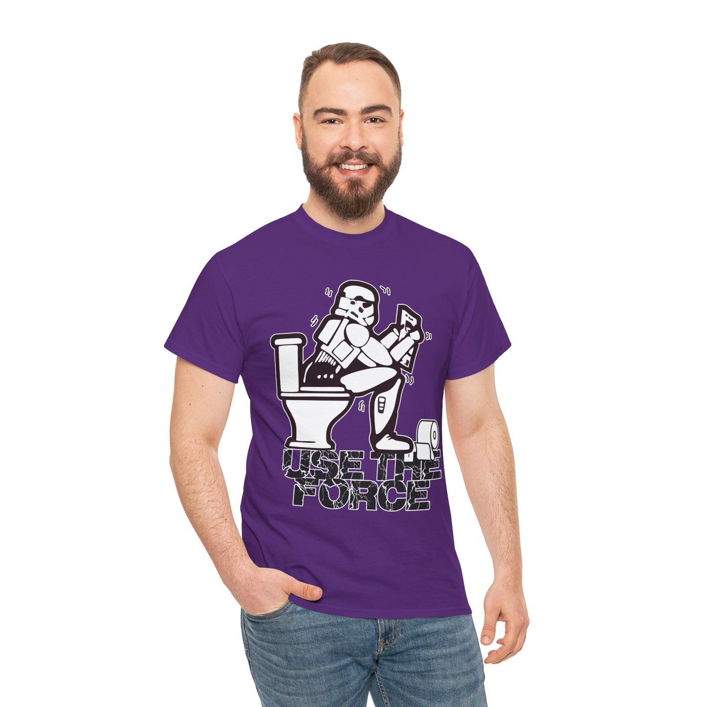 Use The Force, Unisex Heavy Cotton Tee, Star Wars, funny, restroom jokes, graphic design, png