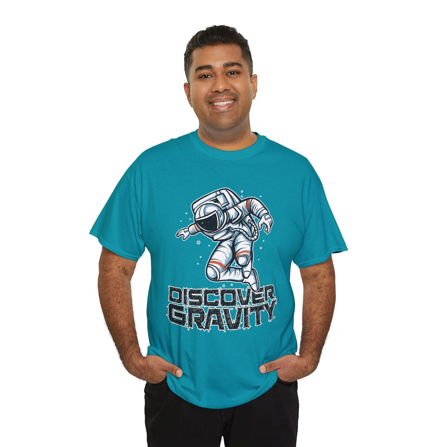 Discover Gravity. Unisex Heavy Cotton Tee - Fun Astronaut, Astronomy Graphic Tee - Unisex graphic design, png Express Delivery available