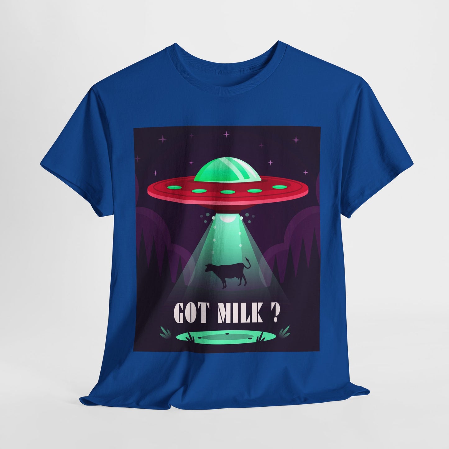 Got Milk? Unisex Heavy Cotton Tee, UFO abduction, comedy, funny, t-shirt, t-shirt, graphic design, tee, png
