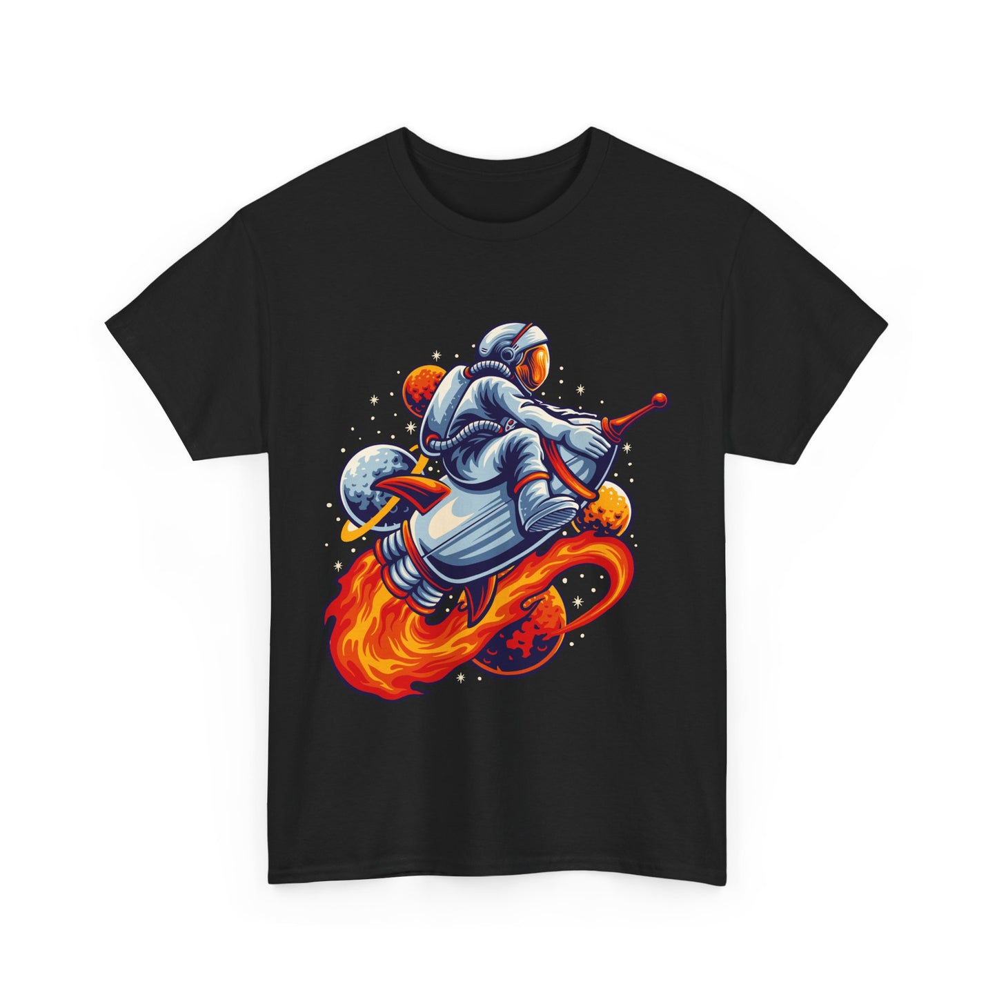 Retro Space Explorer Unisex Heavy Cotton Tee, graphic designed, tees, t-shirt, t-shirts, png