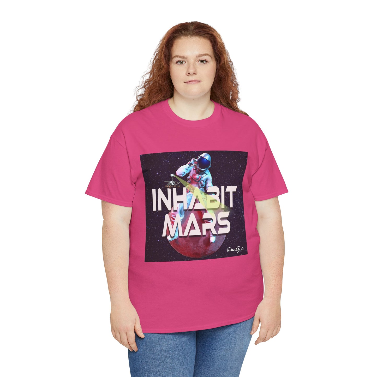 Inhabit Mars, Unisex Heavy Cotton Tee, Space, SpaceX, Universe, UFO, multiverse, graphic design, png, graphic design, t-shirts, tee
