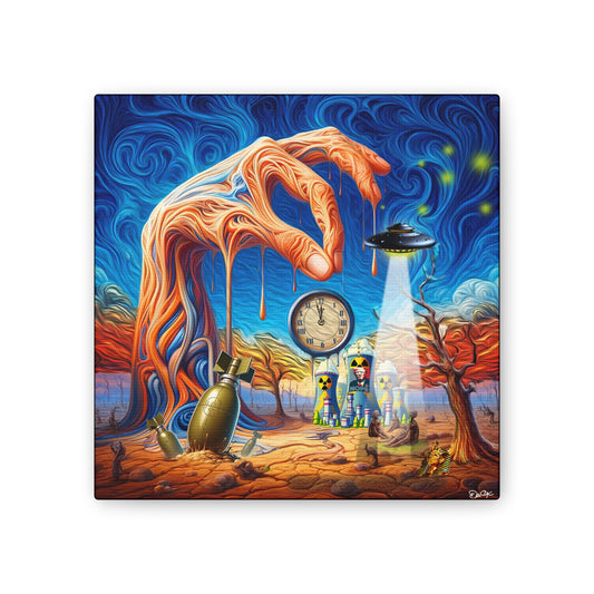 Two Minutes till Midnight, Canvas Stretched, 0.75", doomsday, funny, comedy, graphic design, png, svg