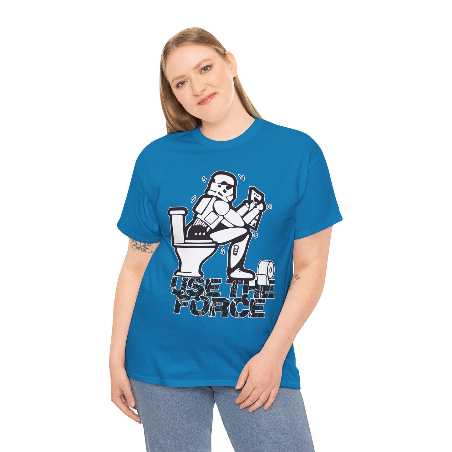 Use The Force, Unisex Heavy Cotton Tee, Star Wars, funny, restroom jokes, graphic design, png