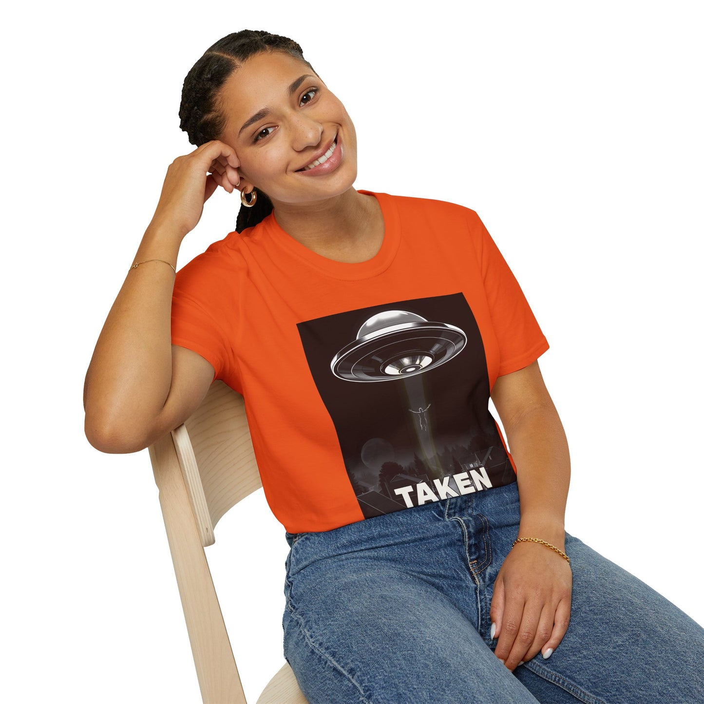 Taken 3, Alien Theme Unisex Softstyle T-Shirt, Fun Graphic Tee for UFO Lovers, Great for Casual Wear, Gifts for Sci-Fi Fans, Cool Shirt