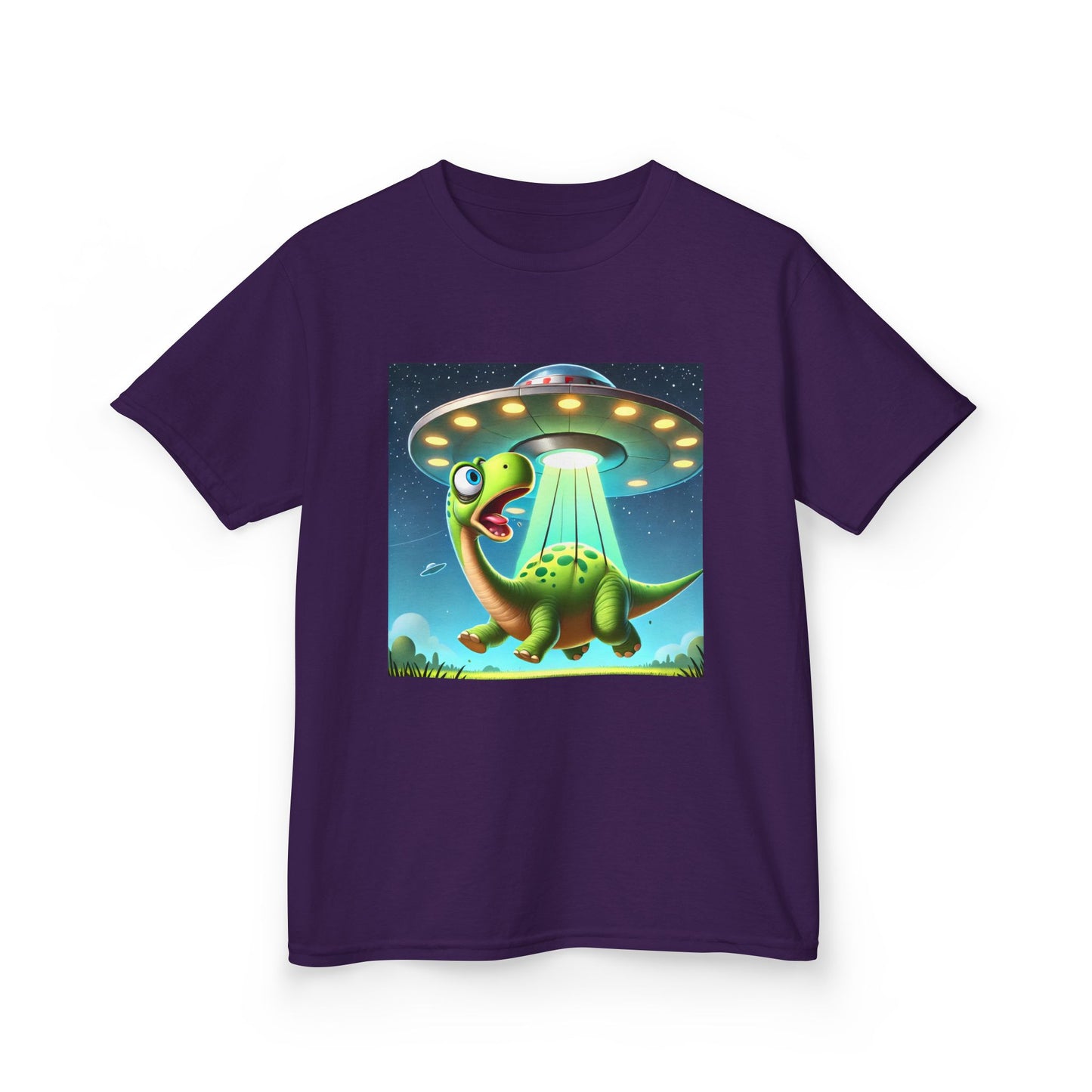 Dinosaur UFO Kids Tee, Fun Graphic Shirt for Boys and Girls, Perfect for Birthdays, Parties, Casual Wear, Gifts, tshirt, t-shirt