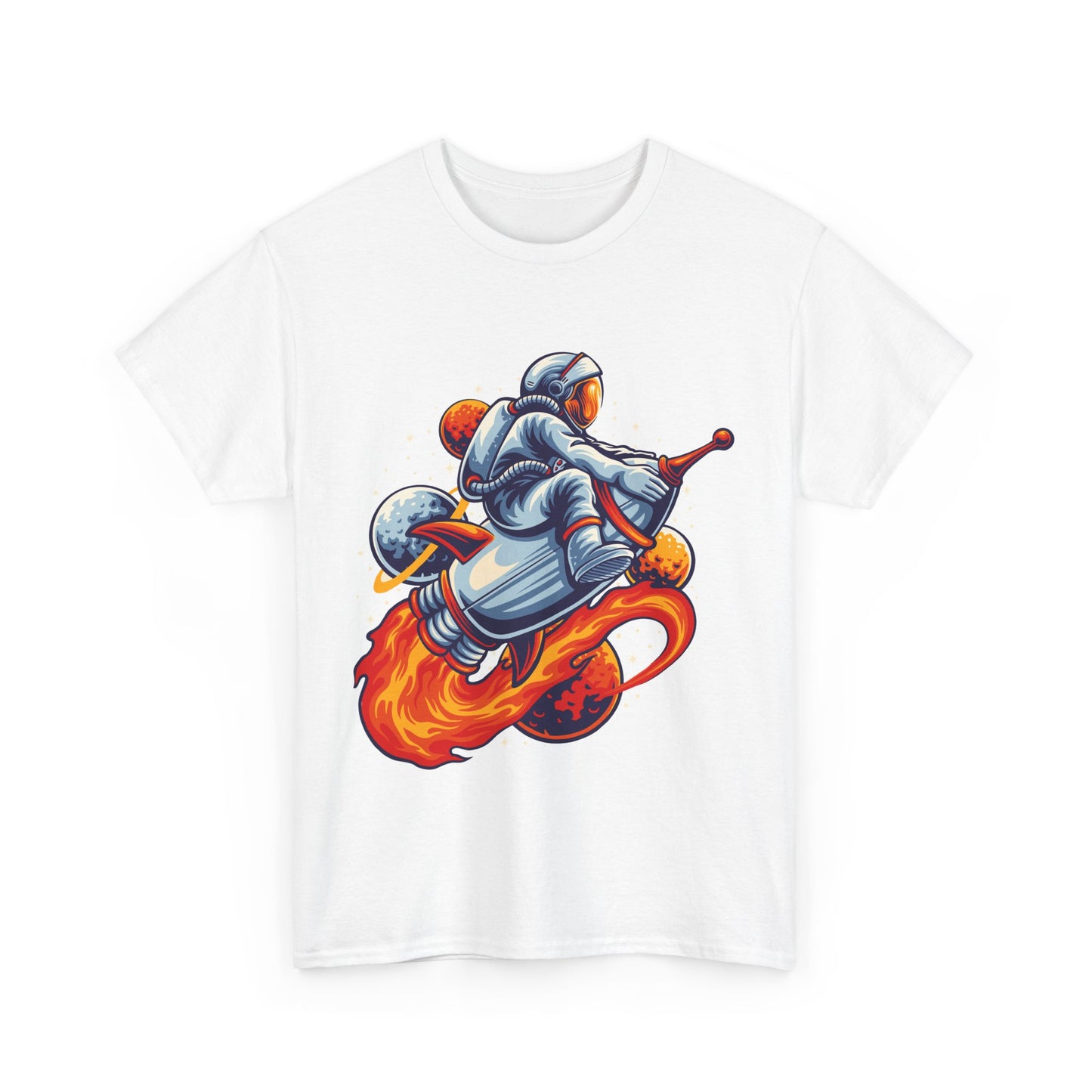 Retro Space Explorer Unisex Heavy Cotton Tee, graphic designed, tees, t-shirt, t-shirts, png