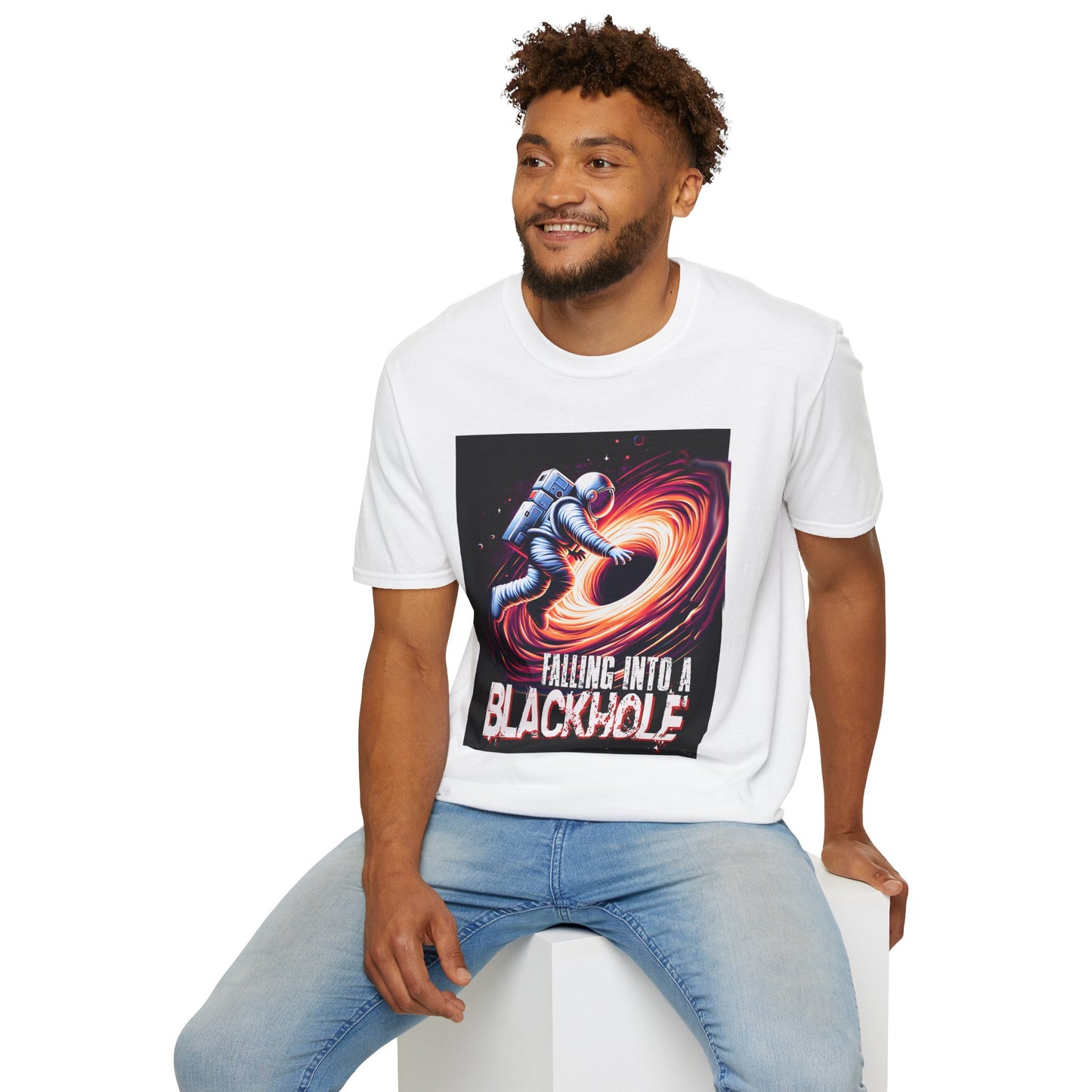 Falling Into a Blackhole Unisex Softstyle, T-Shirt, Space Lover Gift, Sci-Fi Tee, Astronomy Shirt, Creative Graphic T-Shirt, Gift Astronaut