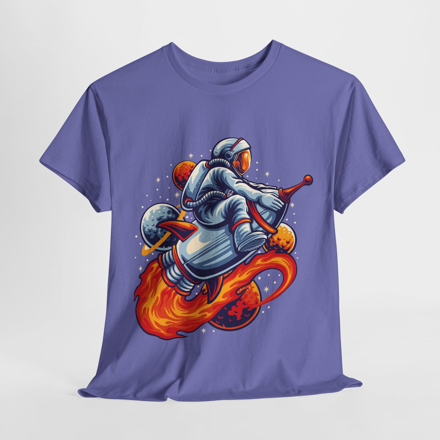 Retro Space Explorer Unisex Heavy Cotton Tee, graphic designed, tees, t-shirt, t-shirts, png