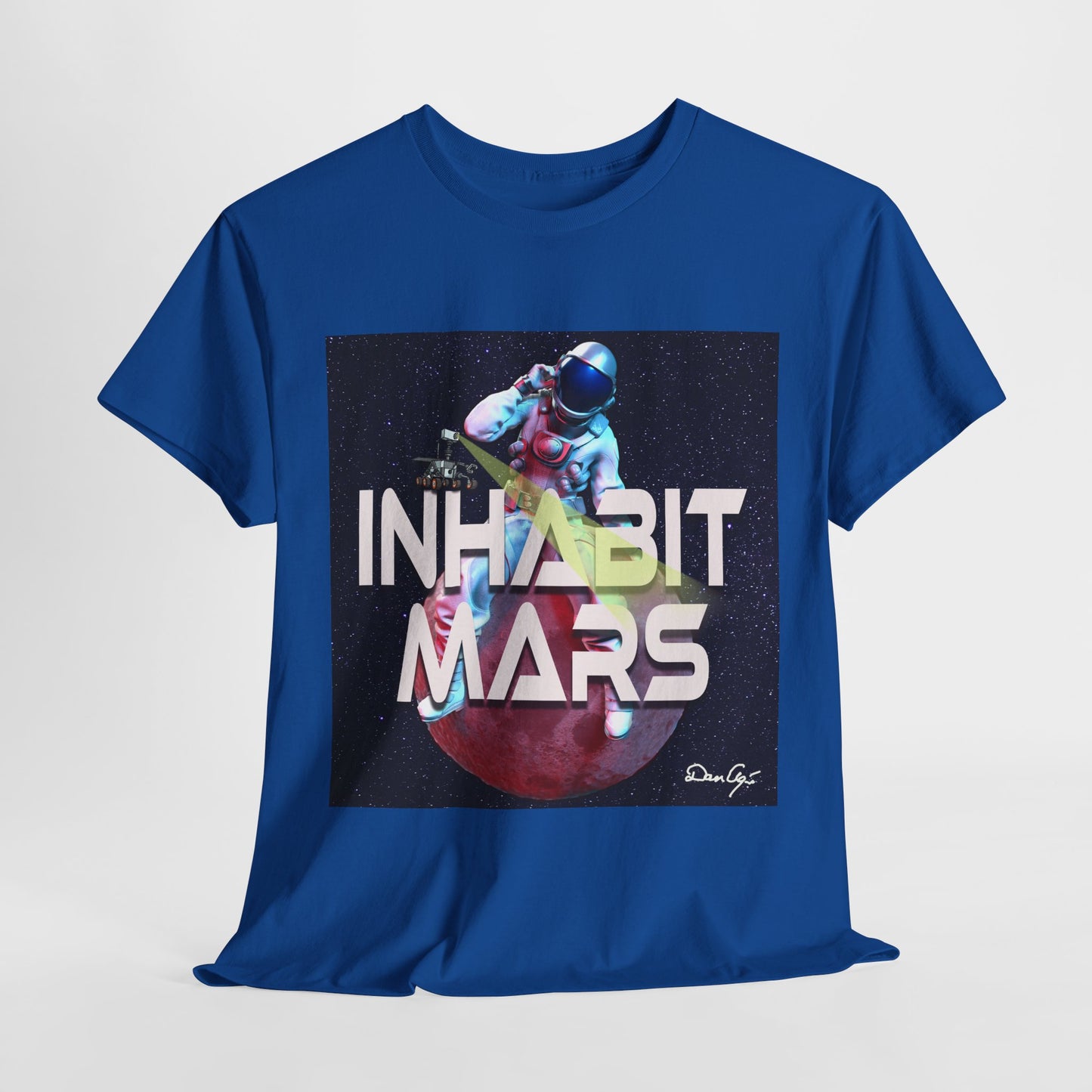 Inhabit Mars, Unisex Heavy Cotton Tee, Space, SpaceX, Universe, UFO, multiverse, graphic design, png, graphic design, t-shirts, tee