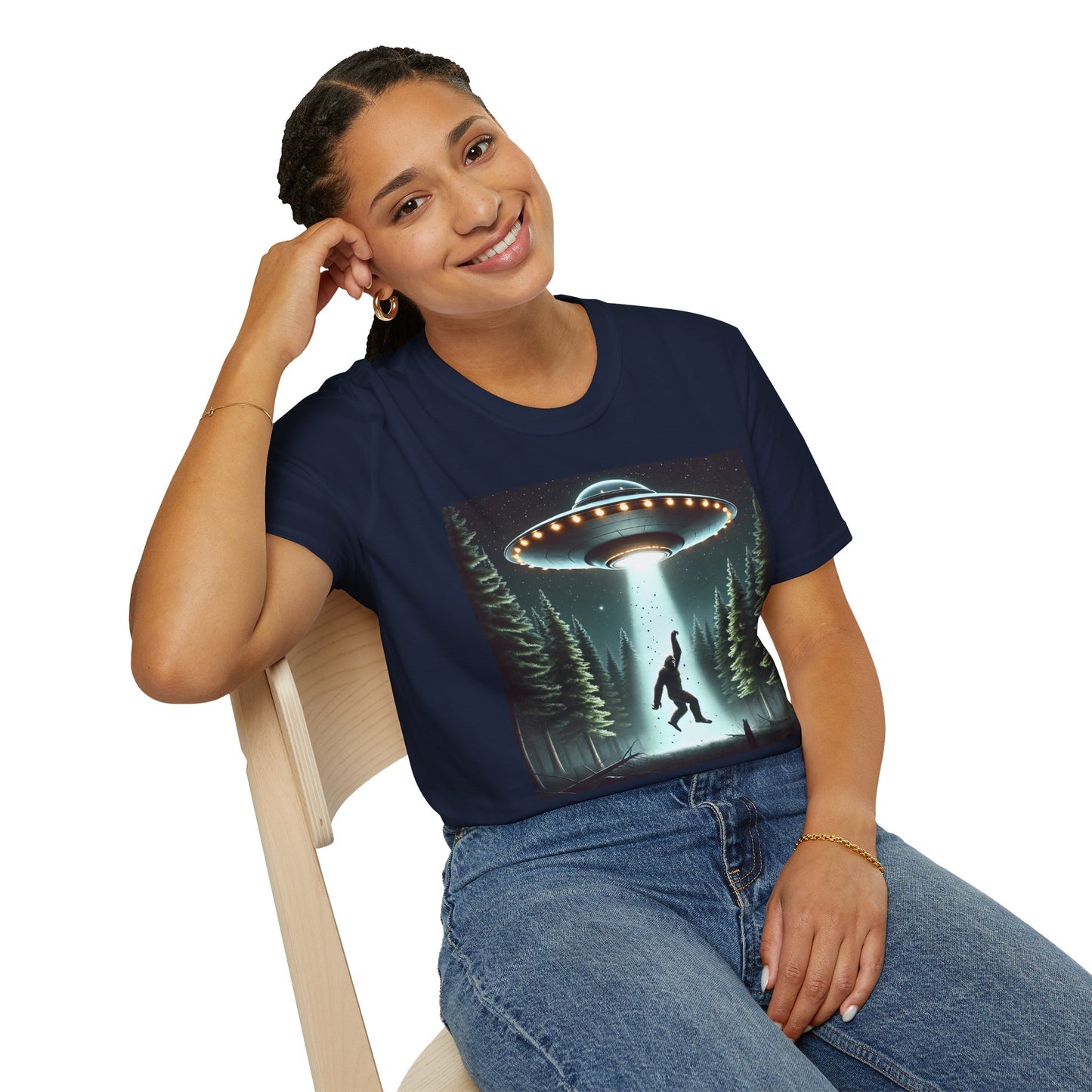 Funny UFO Abduction Unisex T-Shirt, Alien Theme Tee, Gift for Sci-Fi Lovers, Cool Graphic Shirt, Quirky Apparel, Unique Vintage Style