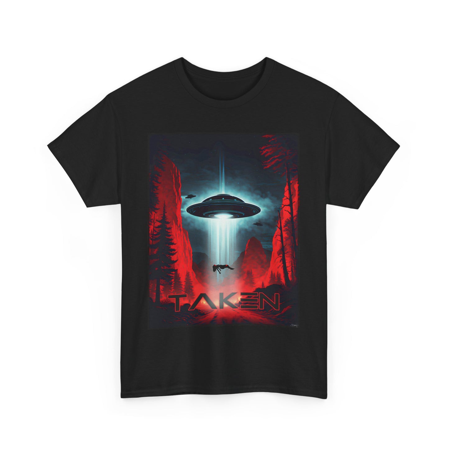 Taken, Unisex Heavy Cotton Tee, UFO inspired t-shirt, graphic design, art, png, t-shirts, tshirts, tee