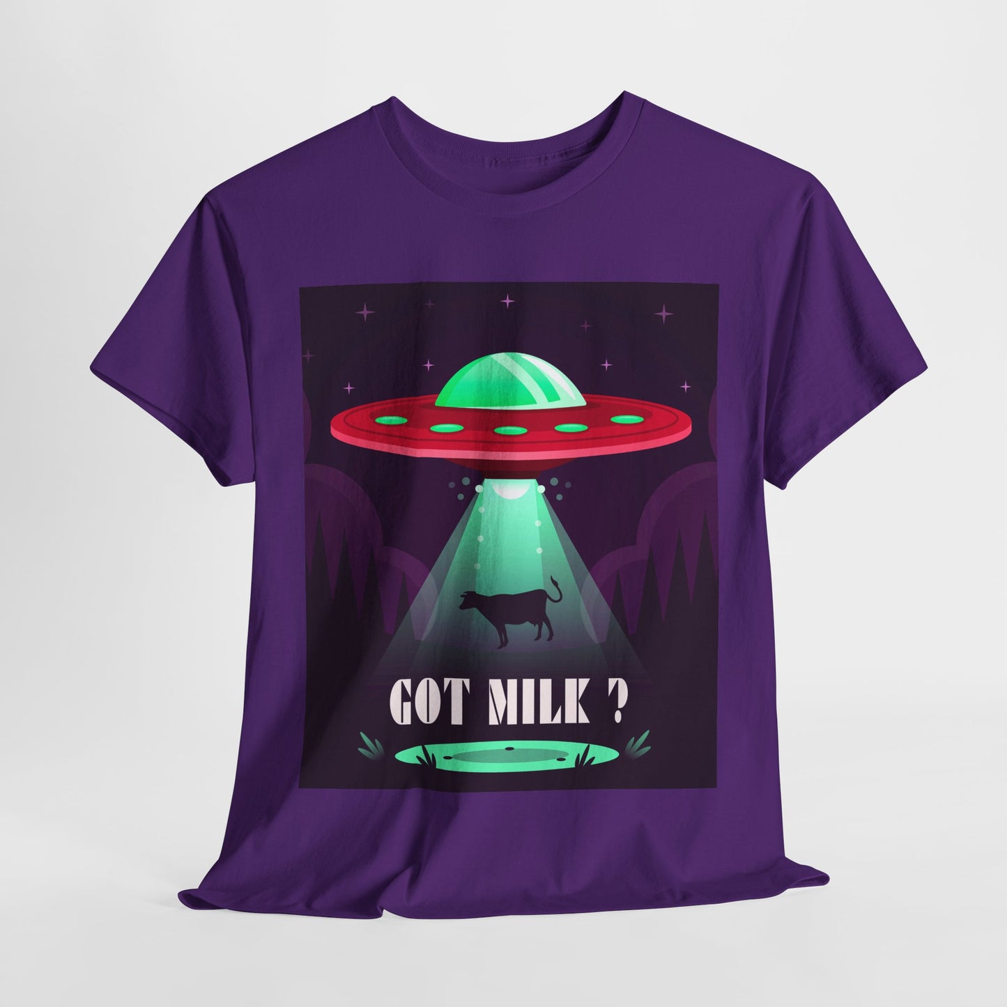 Got Milk? Unisex Heavy Cotton Tee, UFO abduction, comedy, funny, t-shirt, t-shirt, graphic design, tee, png