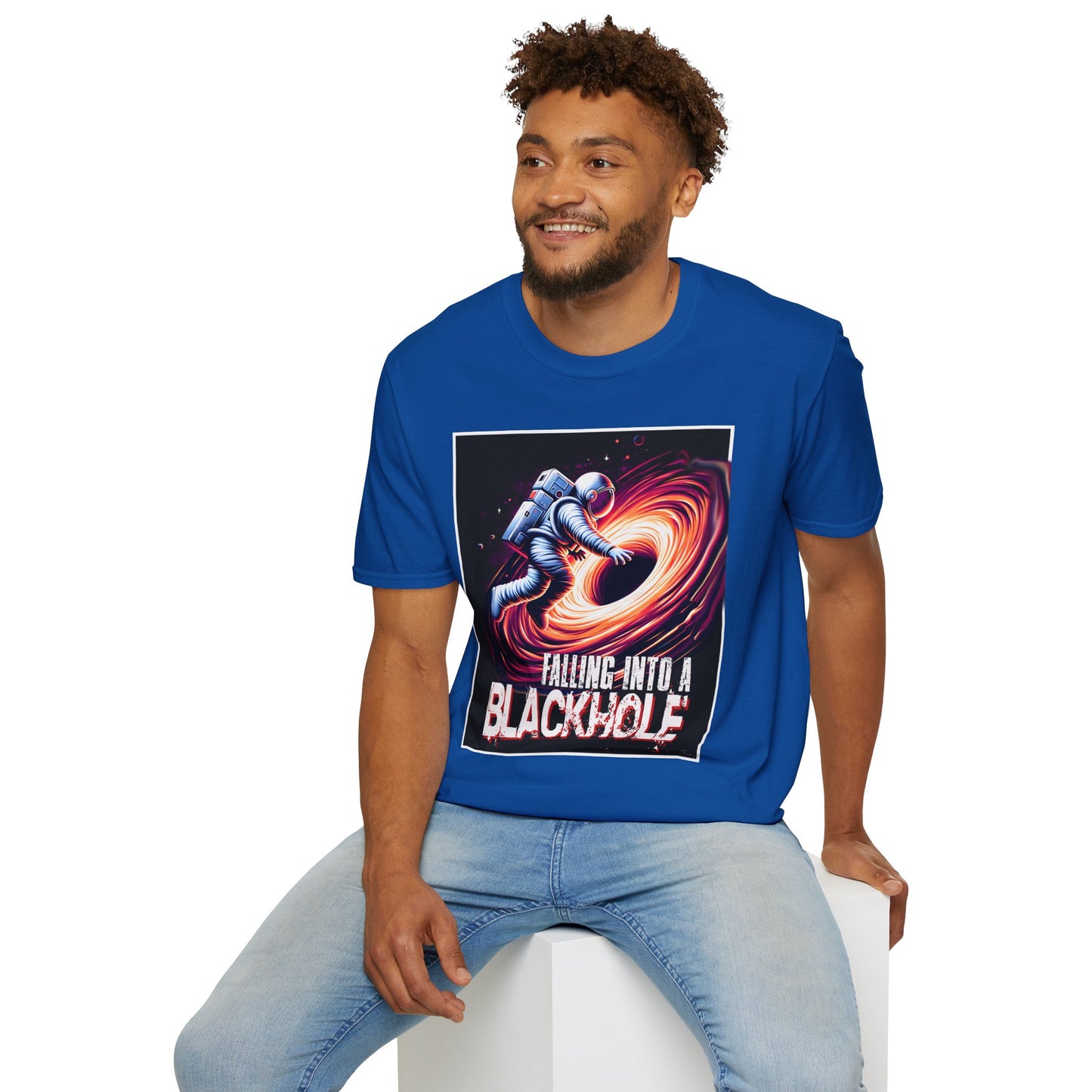 Falling Into a Blackhole Unisex Softstyle, T-Shirt, Space Lover Gift, Sci-Fi Tee, Astronomy Shirt, Creative Graphic T-Shirt, Gift Astronaut