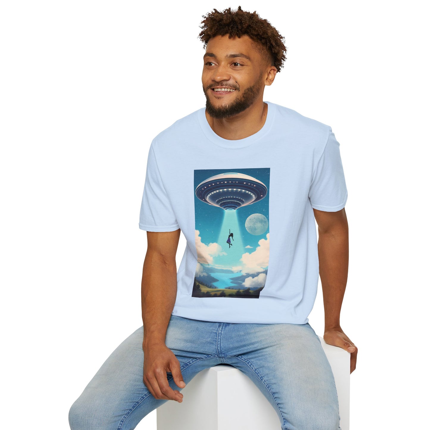 Cosmic Abduction Unisex T-Shirt | Space Alien Tee, UFO Graphic Shirt, Sci-Fi Fan Gift, Casual Style, Cool Vintage Look