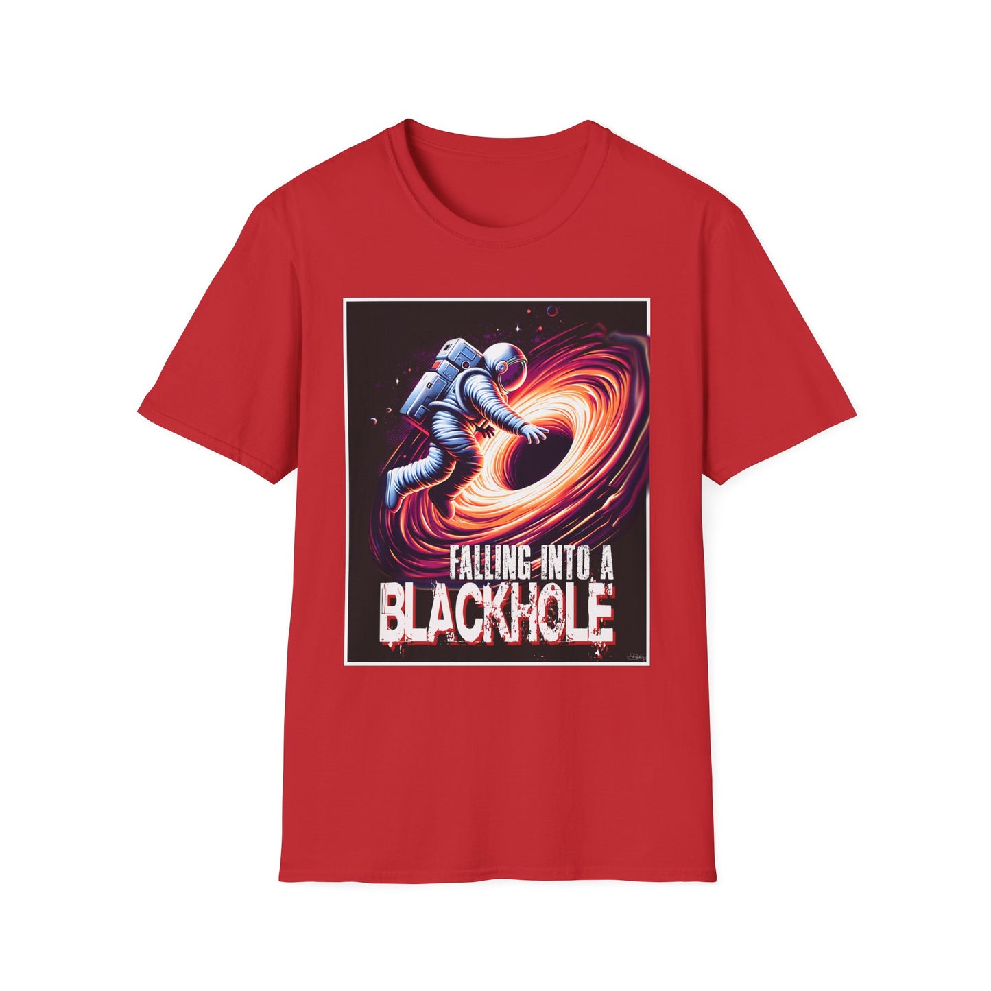 Falling Into a Blackhole Unisex Softstyle, T-Shirt, Space Lover Gift, Sci-Fi Tee, Astronomy Shirt, Creative Graphic T-Shirt, Gift Astronaut