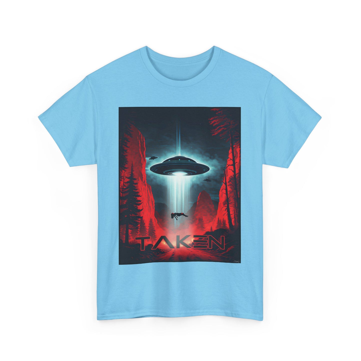 Taken, Unisex Heavy Cotton Tee, UFO inspired t-shirt, graphic design, art, png, t-shirts, tshirts, tee
