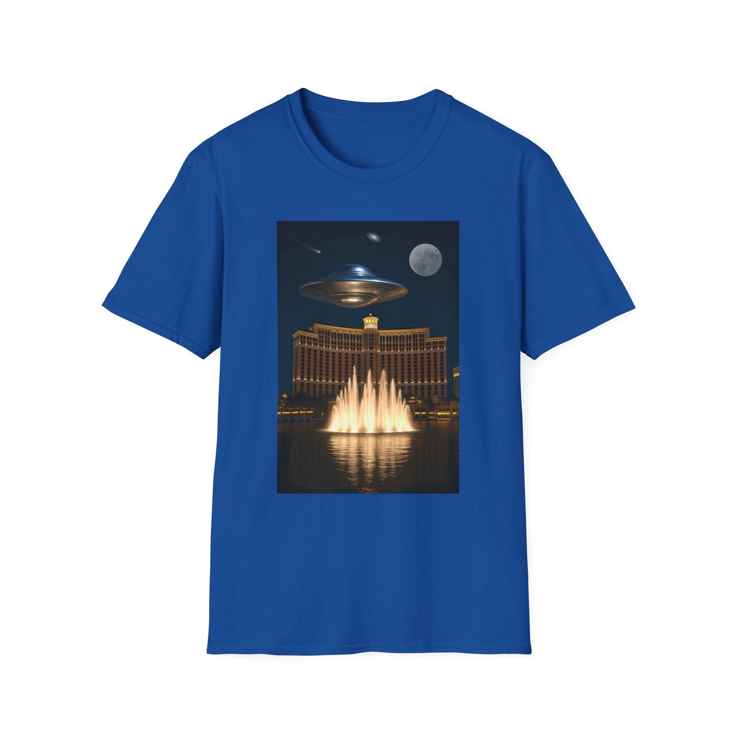 Cosmic Vibes Unisex T-Shirt - UFO & Moon Design, Relaxed Fit Tee for Space Lovers, Gift for Sci-Fi Fans, Casual Wear, Everyday Essentials, t-shirt, tshirt, png