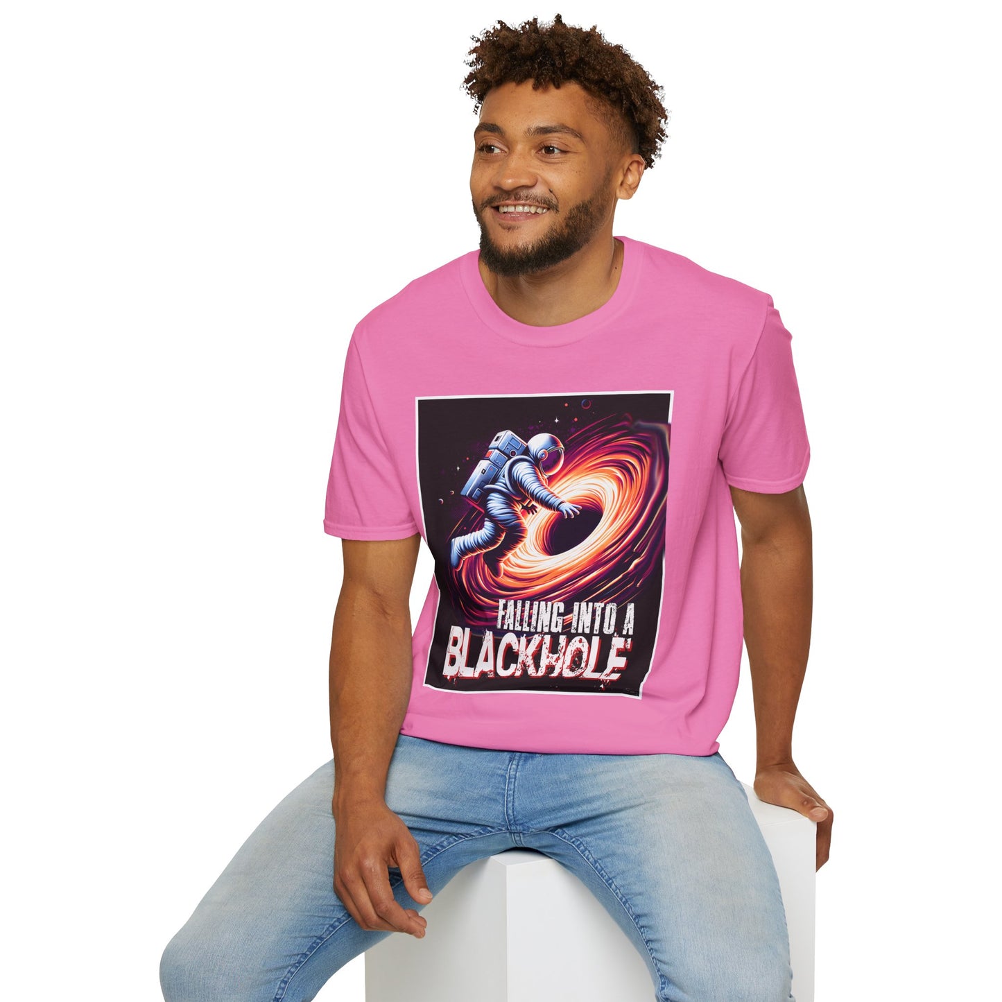 Falling Into a Blackhole Unisex Softstyle, T-Shirt, Space Lover Gift, Sci-Fi Tee, Astronomy Shirt, Creative Graphic T-Shirt, Gift Astronaut