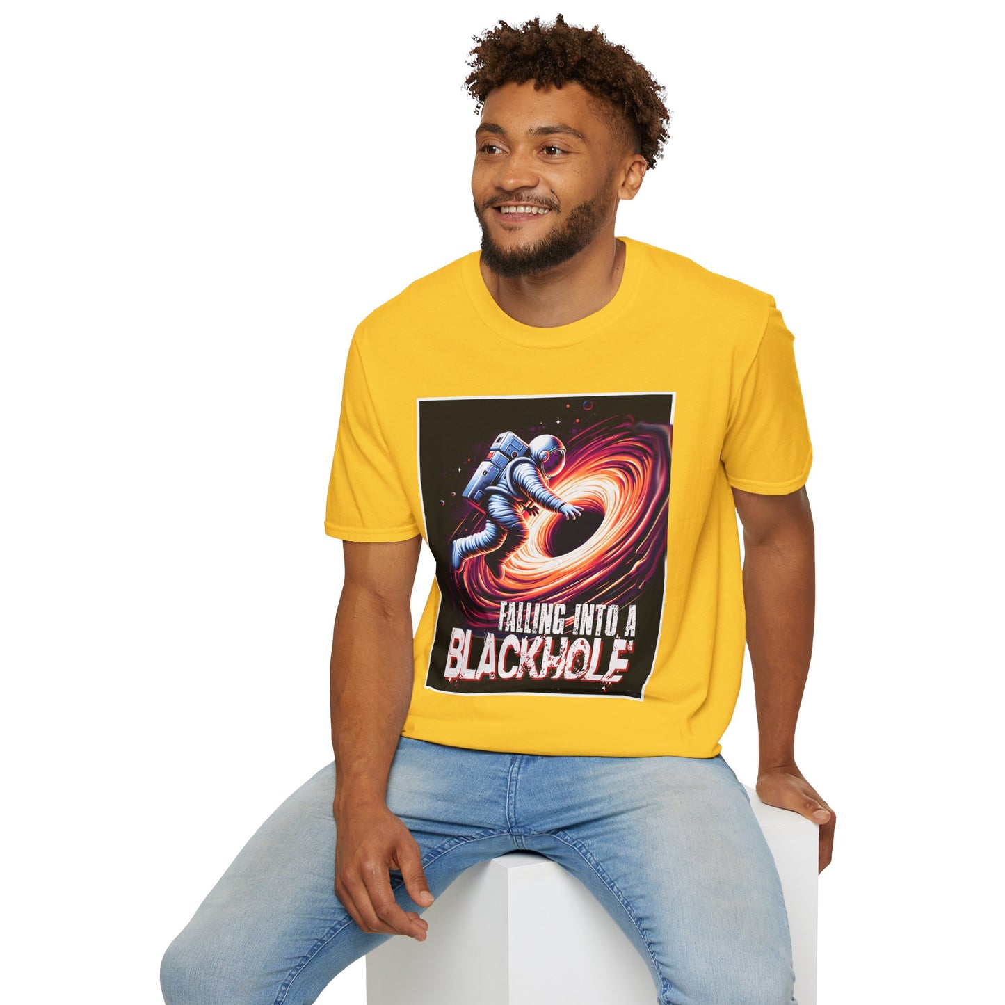 Falling Into a Blackhole Unisex Softstyle, T-Shirt, Space Lover Gift, Sci-Fi Tee, Astronomy Shirt, Creative Graphic T-Shirt, Gift Astronaut