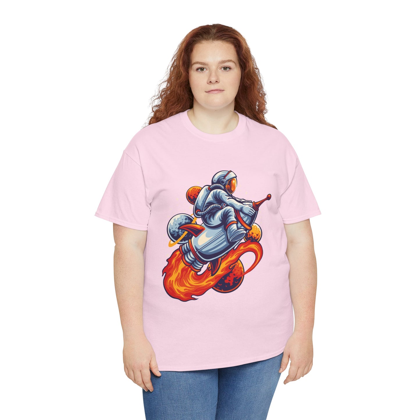 Retro Space Explorer Unisex Heavy Cotton Tee, graphic designed, tees, t-shirt, t-shirts, png