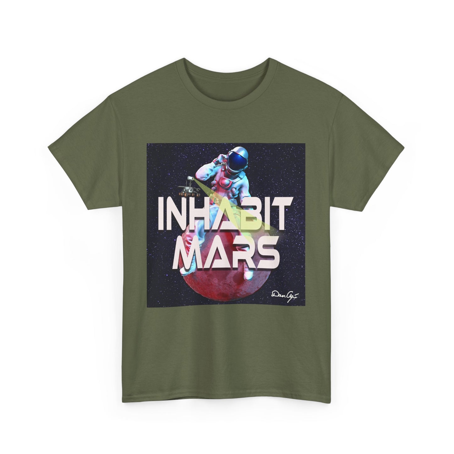Inhabit Mars, Unisex Heavy Cotton Tee, Space, SpaceX, Universe, UFO, multiverse, graphic design, png, graphic design, t-shirts, tee