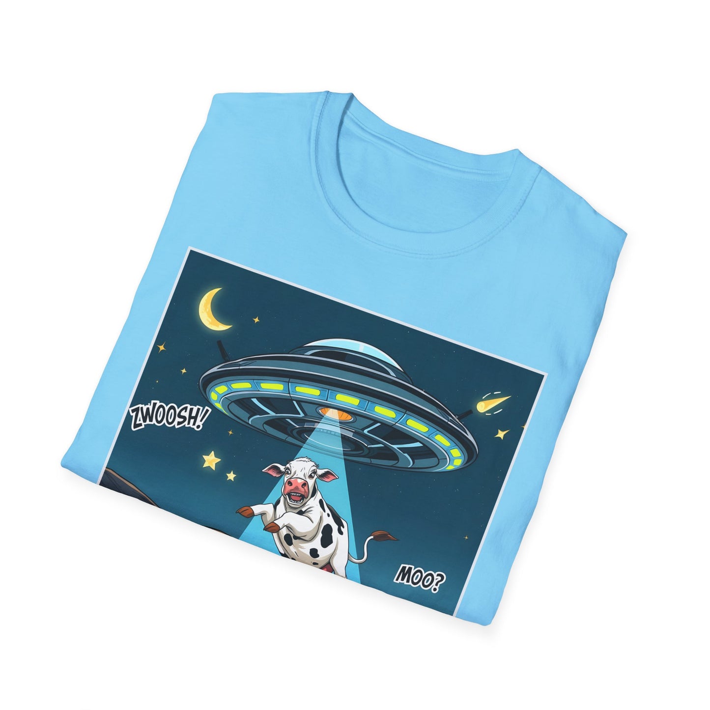 Got Milk? Cow UFO Unisex Softstyle T-Shirt – Fun Graphic Tee for Dairy Lovers, graphic tees, t-shirt, tshirt, graphic design, png