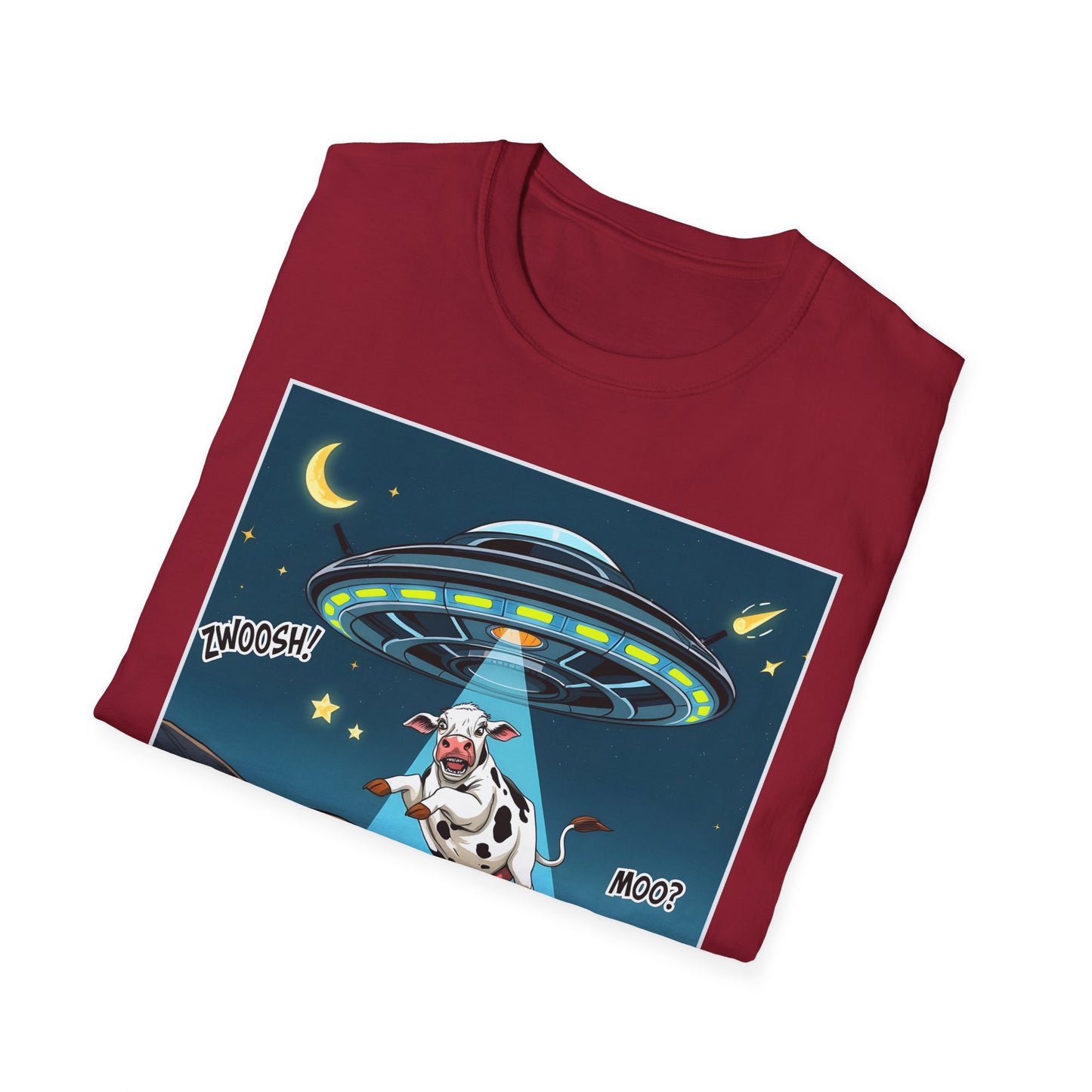 Got Milk? Cow UFO Unisex Softstyle T-Shirt – Fun Graphic Tee for Dairy Lovers, graphic tees, t-shirt, tshirt, graphic design, png