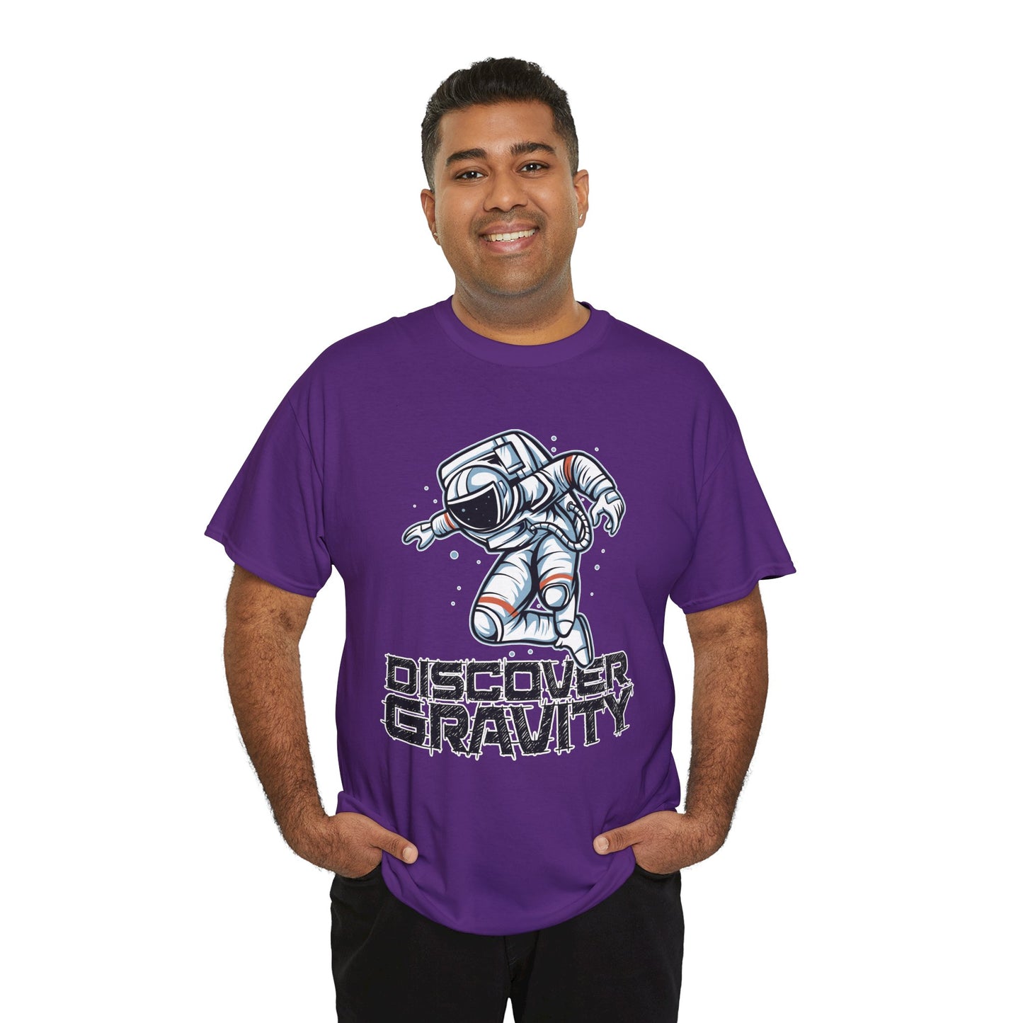 Discover Gravity. Unisex Heavy Cotton Tee - Fun Astronaut, Astronomy Graphic Tee - Unisex graphic design, png Express Delivery available