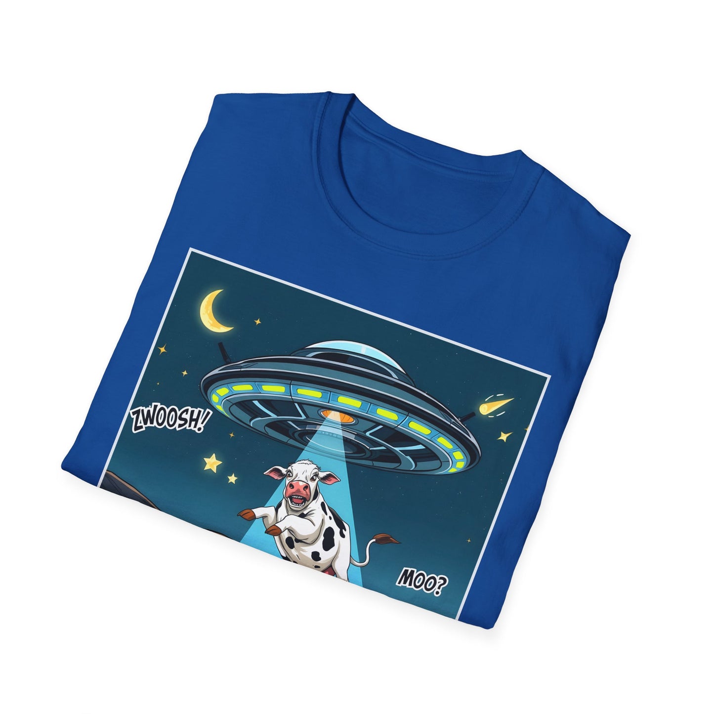 Got Milk? Cow UFO Unisex Softstyle T-Shirt – Fun Graphic Tee for Dairy Lovers, graphic tees, t-shirt, tshirt, graphic design, png